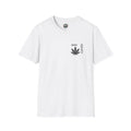 High Society Leaf T-Shirt front view – minimalist cannabis leaf graphic tee