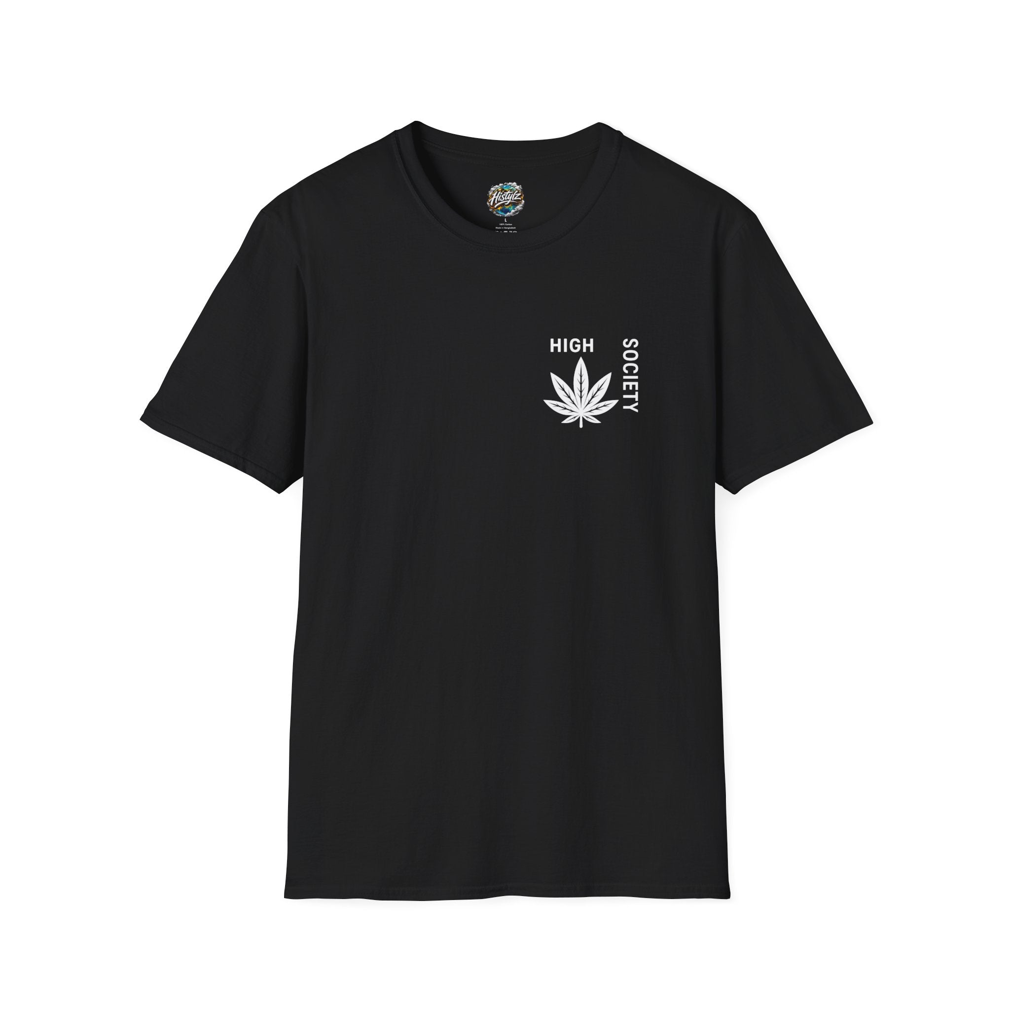High Society Leaf T-Shirt lifestyle view – unisex cannabis graphic tee